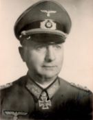 German General Josef Harpe Signed Vintage 5x4 inch approx black and white photo. Signed in blue