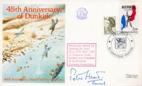 General Sir Peter Hunt GCB DSO OBE Signed 45th Anniversary of Dunkirk FDC. France Stamps and