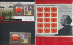 Royal Mail The Great War Collection of FDCs Medallic FDCs, Miniature Stamp Sheets, Mint Stamp