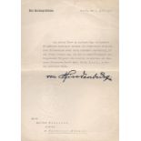 Paul von Hindenburg Printed Signature on 1927 Replica Certificate. A4 SizeAll autographs come with a