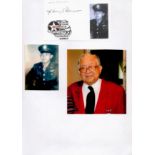 Tuskegee Airman Harry Alexander Signed Signature Card With Photo Attached to A4 White PaperAll