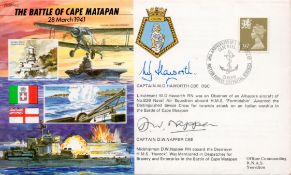 Cptn MG Haworth and Capt DW Napper Signed The Battle of Cape Matapan FDC. British Stamp and