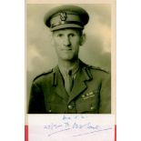 General Sir Oliver Leese Signed Signature Piece Attached to Black and White photoAll autographs come
