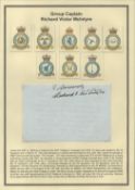 Group Captain Richard Victor McIntyre signed hand written ALS dated 21st May 1974. Attached to a