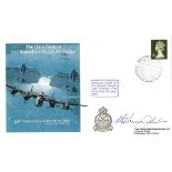 WW2 Adjutant Harry Humphries Signed 45th Anniversary of Dams Raid FDC. 1 of 75. British stamp with