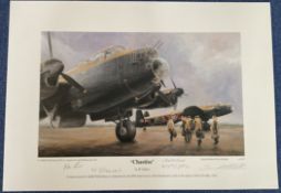 WW2 5 Signed JP Tibbles Colour Print Titled Chastise. 23 x 17 inches overall. Signatures include Ken