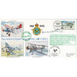 WW2 ACM Sir Frederick Rosier GCB DSO CBE Signed 75th Anniv of the Royal Air Force Flown FDC. Flown