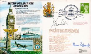 Colonel James Goodson (USAAF) Signed Britain Declares War on Germany FDC. British Stamp with 3