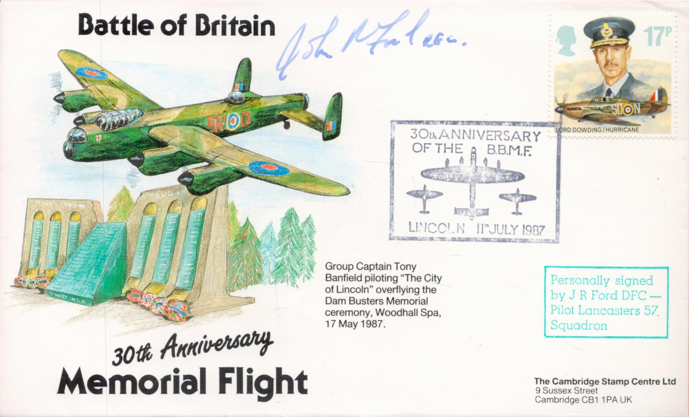 John R Ford DFC (57th Squadron) Signed Battle of Britain 30th Anniversary Memorial Flight. British