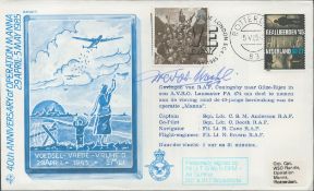 WW2 Flt Lt Trevor Muhl DFM of 207 and 217 Squadron Signed 40th Anniversary of Operation Manna 1985