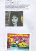 Fenella Fielding signed Carry on Screaming 6x4 promo post card. Fenella Fielding, OBE (born