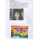 Fenella Fielding signed Carry on Screaming 6x4 promo post card. Fenella Fielding, OBE (born