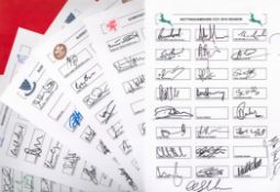 Cricket signed collection of 6 x County Cricket Club Team sheets for 2010 Season includes Yorkshire,