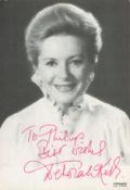 Deborah Kerr signed 6x4 black and white photo dedicated. Scottish actress. She was nominated six