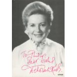 Deborah Kerr signed 6x4 black and white photo dedicated. Scottish actress. She was nominated six