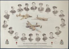WW2 Colour Print By Graham Verity Titled WW2 RAF Bomber Command Aircrew Remembered. Printed