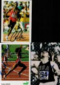 USA Athletics legends collection 3 fantastic signed photos includes Carl Lewis, Evelyn Ashford and