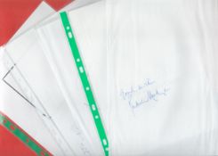 TV Music Autograph Collection of 9 Signatories on Separate A4 White Sheets. Signatures include