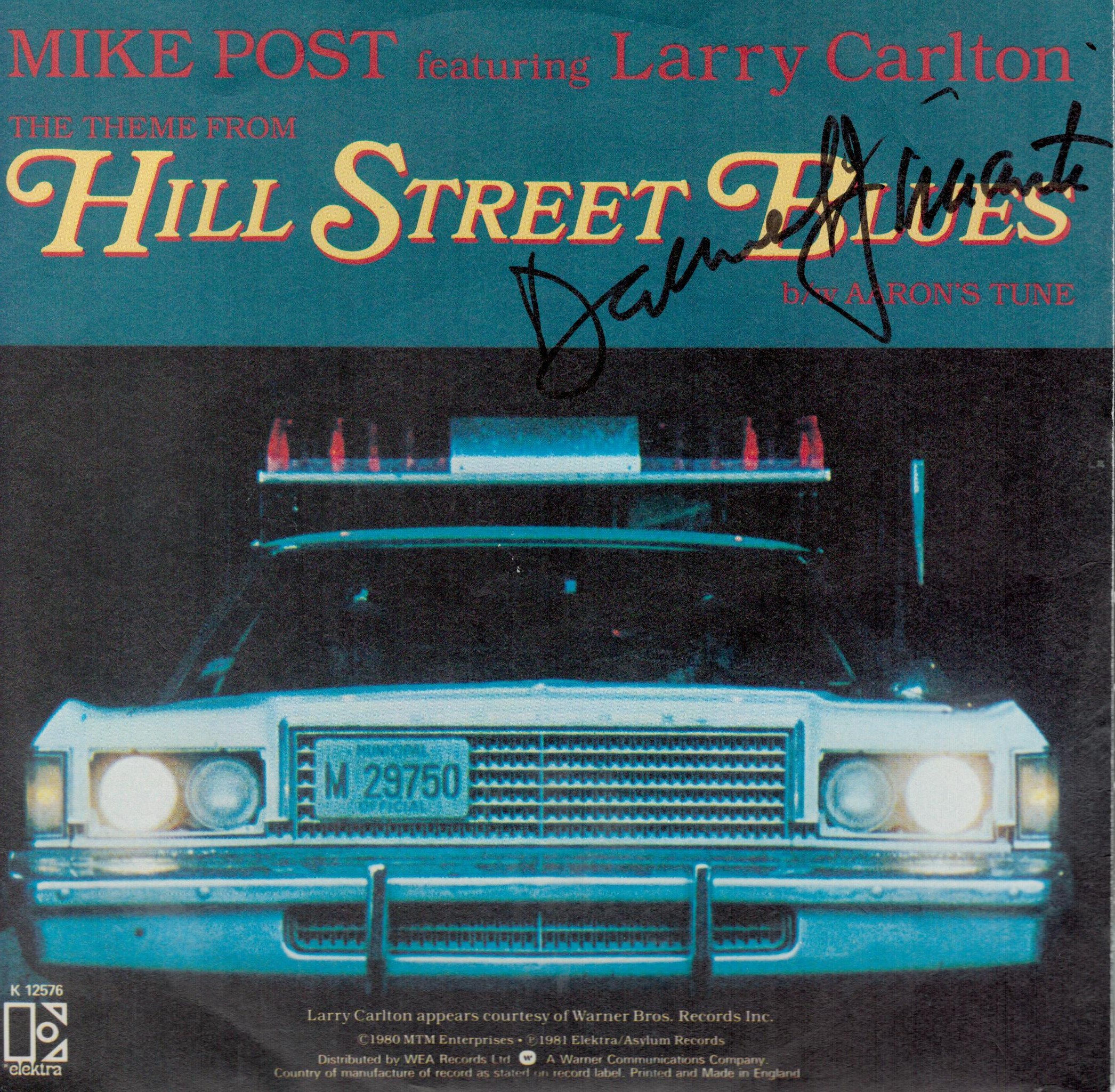 Daniel J Travanti Actor Signed Hill Street Blues Theme 45 Rpm Record. Good condition. All autographs