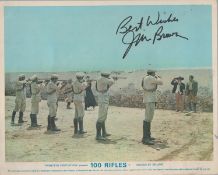 Jim Brown Actor And American Football Player Signed Vintage '100 Rifles' 8x10 Lobby Photo. Good