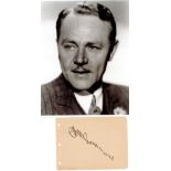 Charlie Ruggles signed 6x5 album page and 12x8 black and white photo. Good condition. All autographs