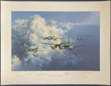 WW2 7 Signed Frank Wootton Colour Print Titled Mosquito. 30x23 inches overall. Signed in pencil by