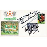 Jack Charlton and Pat Jennings Signed Mexico 86 Official Commemorative FDC. Signed in black ink.