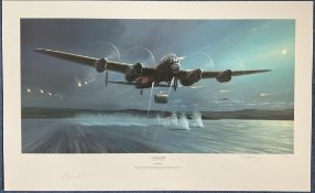 WW2 Print by Mark Postlethwaite Signed by Richard Todd, Ray Langston Signed Dambusters- Opening
