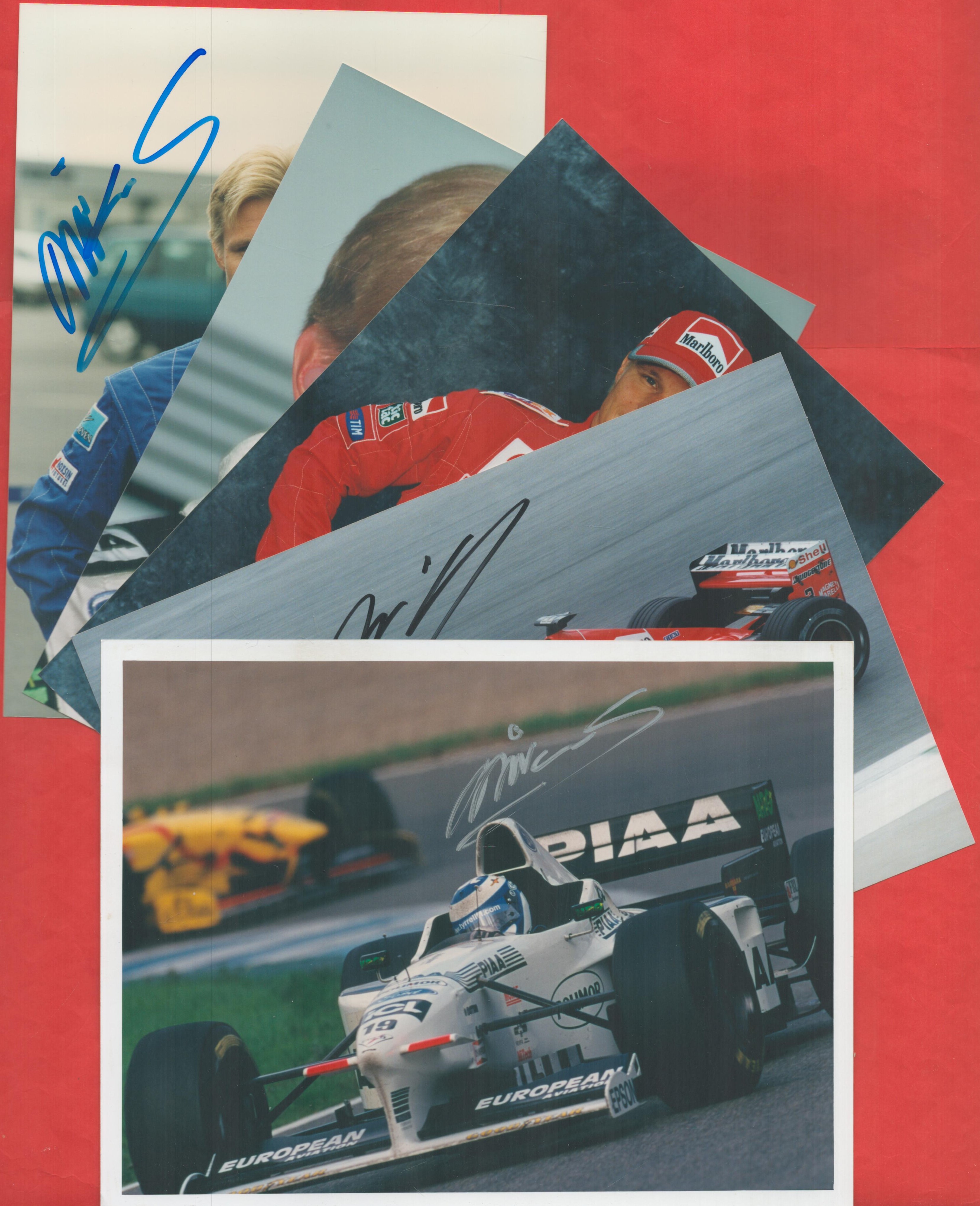 Formula 1 Collection of 5 Mika Salo Signed 8x6 inch Colour Formula 1 Photos. Great Dealers Lot. Good