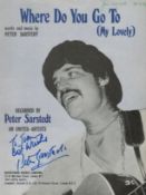 Peter Sarstedt (1941-2017) Singer Signed Vintage 'Where Do You Go To (My Lovely)' Sheet Music.