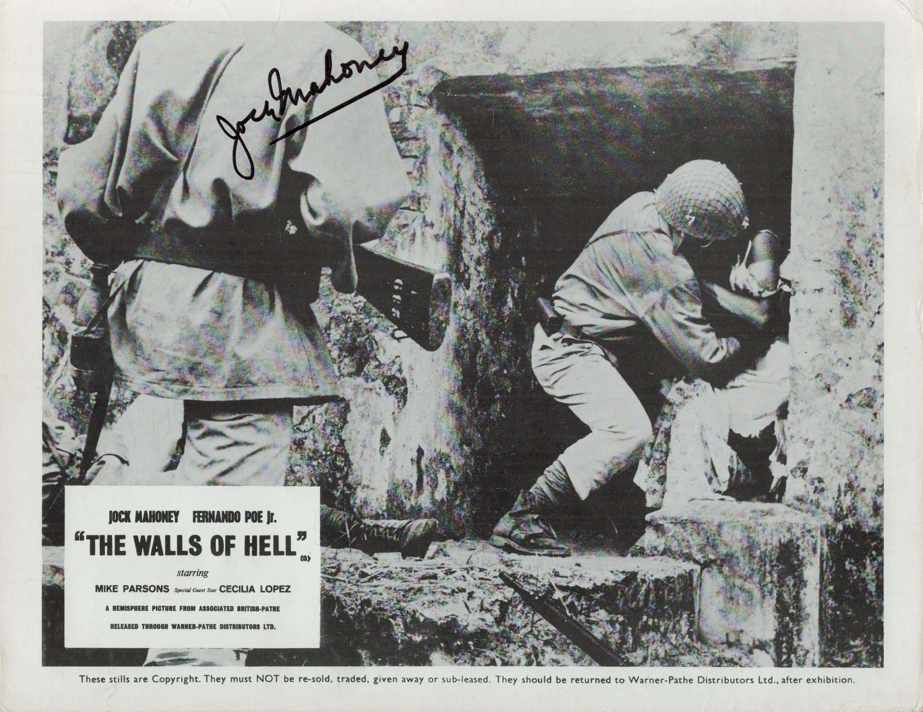 Jock Maloney (1919-2008) Actor Signed Vintage 'The Walls Of Hell' 8x10 Lobby Photo. Good