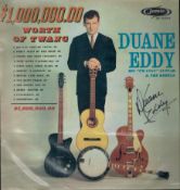Duane Eddy Guitarist Signed To The Cover Of Vintage Lp Record '$1,000,000.00 Worth Of Twang'. Good