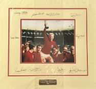 England World Cup Winners 1966 Signed 17x18 Double Mounted Photo Display Inc. Nobby Stiles (1942-