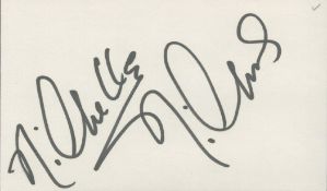American Actress Nichelle Nichols Signed on a White 3x2 inch Signature Card. Signed in black ink..