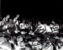 Tottenham Hotspur 1961 League Champions multi signed 10x8 black and white photo signatures