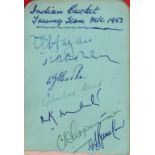 Cricket. 1950's Autograph Book Collection of 100+ Signatures. Names to Include Frankie Worrell, A