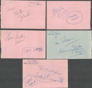 Celebrities Signed pages collection of 10. Signatures include Isobel Barnett, Jackie Trent, Sam