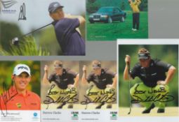 Golf collection 6 fantastic, signed promo photos names included are Ernie Els, Bernhard Langer,