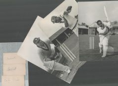 Cricket West Indian Legend Trio Everton Weeks, Clive Walcott and Frank Worrall Signed Signature