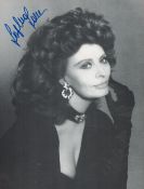 Sophia Loren signed 10x7 vintage black and white photo. Good condition. All autographs come with a