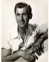Stewart Granger signed 10x8 black and white vintage photo dedicated. Good condition. All