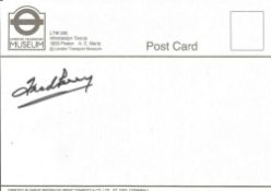 Fred Perry Hand signed Wimbledon Postcard 'Wimbledon Tennis Southfields station' Good condition.