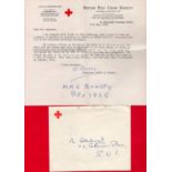 Vintage British Red Cross TLS Dated 18th May 1961 Signed by Mrs P Bonsey. Letter Gives Reference