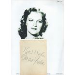 Gracie Fields signed 6x4 album page. Dame Gracie Fields DBE OStJ (born Grace Stansfield; 9 January