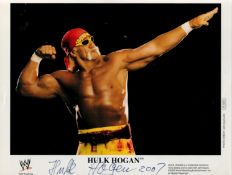 Hulk Hogan signed 10x8 colour WWE promo photo dated 2007. Good condition. All autographs come with a