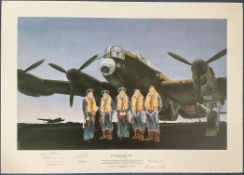 WW2 7 Signed Peter Read Colour 28x20 inch Print titled Dambusters May 1943. Signed in pencil by Jock