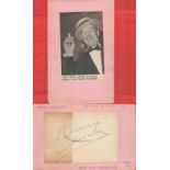 Maurice Chevalier signed 5x4 album page affixed to 7x5 page. French singer, actor and