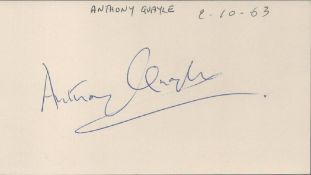 Actor Anthony Quale signed genuine signature autograph on 5x3 inch White Signature Card. Signed in