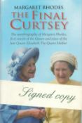 Margaret Rhodes first cousin of the Queen signed book The Final Curtsey. Very Good condition