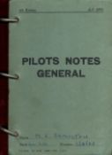 WW2 Original Pilots Notes General for Sqn Ldr Mac Hamilton. Good condition. All autographs come with